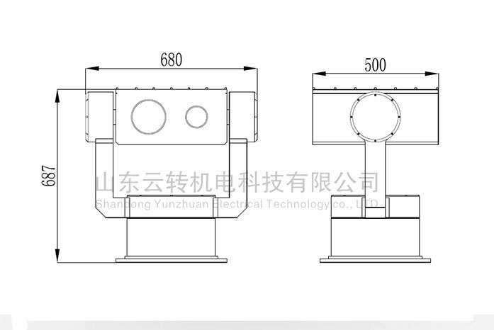 高精度二維支架轉臺電動伺服轉臺直徑680mm